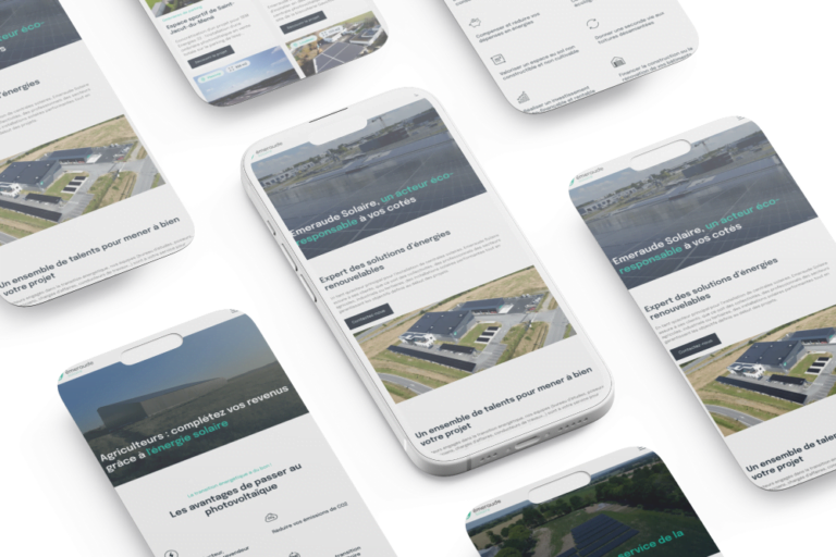 Version mobile du nouveau site internet Emeraude Solaire