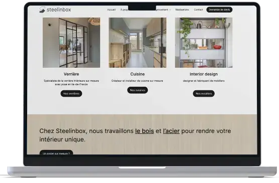 Un site internet professionnel pour l'entreprise Steelinbox