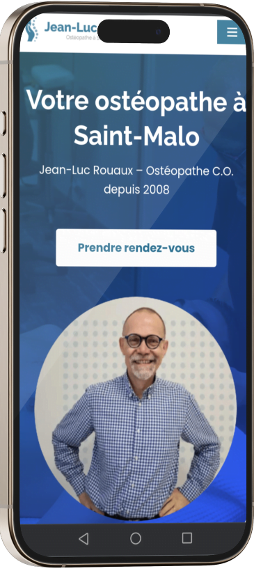 Version mobile du site internet de l'ostéopathe Jean-Luc Rouaux